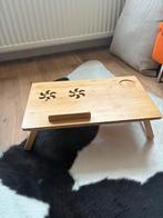 Opklapbaar bamboe tafeltje voor bank/bed, Ophalen of Verzenden, Gebruikt