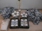 Glazen kerstballen en piek. Zilver., Diversen, Ophalen of Verzenden, Zo goed als nieuw