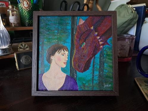 Fantasy art - Dragon Girl - Nexus Anima, Antiek en Kunst, Kunst | Schilderijen | Klassiek, Ophalen of Verzenden