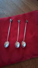 Verzilverde dessertlepels met figuurtjes, Ophalen of Verzenden