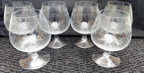 6 Vintage luxe Pall Mall”/Lady Hamilton pattern glazen glas, Huis en Inrichting, Keuken | Servies, Glas of Glazen, Overige stijlen