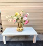 houten whitewash tafel 60x120, Tuin en Terras, Ophalen of Verzenden, Zo goed als nieuw, Rechthoekig, Hout
