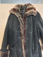 Zwarte vintage jas met bontkraag, Kleding | Dames, Ophalen, Zwart, Arma, Maat 42/44 (L)