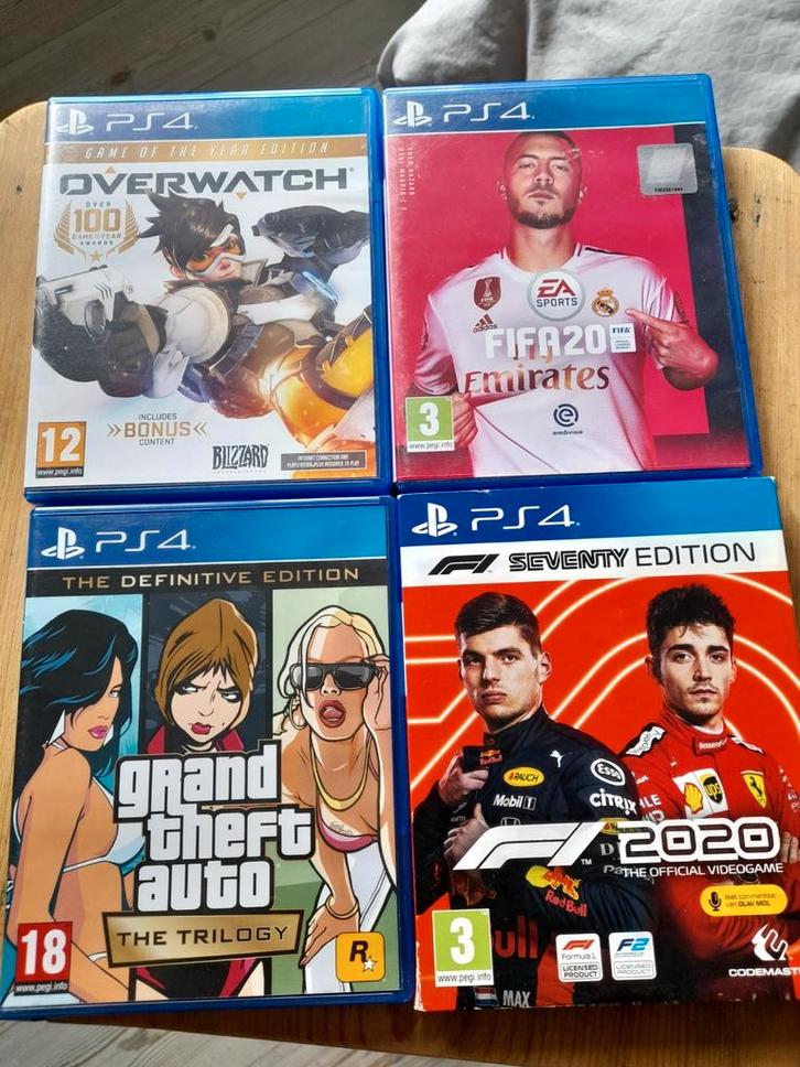 PS4 Games - Overwatch, FIFA, GTA, F1, Spelcomputers en Games, Games | Sony PlayStation 4, Gebruikt, Shooter, 3 spelers of meer