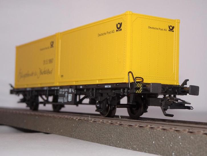 Marklin 62-01 Deutsche Post containerwagon DB NIEUW(#852), Hobby en Vrije tijd, Modeltreinen | H0, Nieuw, Wagon, Wisselstroom