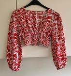 Leuk kort rood / wit blousje /topje, maat M, Maat 38/40 (M), Ophalen of Verzenden, Zo goed als nieuw, Lange mouw