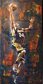 Kobe Bryant- Mixed Media- Katoenen canvasdoek-120x60cm, Ophalen of Verzenden, Nieuw, Ring, Bord of Paal