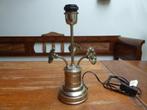 Vintage metalen lamp met 3 bloemen, Ophalen of Verzenden