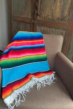 Authentieke Mexicaanse Falsa-deken – turquoise & meerkleurig, Huis en Inrichting, Ophalen of Verzenden, Zo goed als nieuw