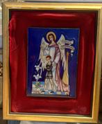 1960 Emaillekunst, Engel met kind, Woltermans Maastricht? BC, Antiek en Kunst, Kunst | Schilderijen | Klassiek, Ophalen of Verzenden