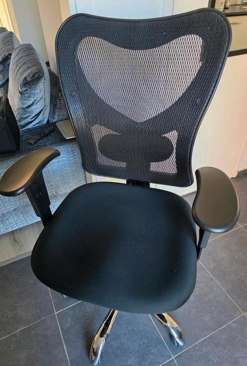 Bureaustoel Ergonomisch Mira Milaan Chroom Zwart, Huis en Inrichting, Bureaustoelen, Gebruikt, Bureaustoel, Zwart, Ergonomisch