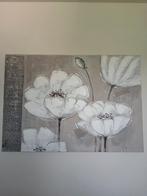 Schilderij - Witte Bloemen 100x70cm, Huis en Inrichting, Ophalen, 50 tot 75 cm, Zo goed als nieuw, Schilderij