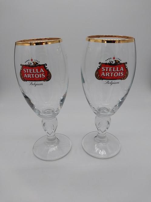 Set van 2 Stella Artois glazen, Verzamelen, Biermerken, Zo goed als nieuw, Glas of Glazen, Stella Artois, Ophalen of Verzenden