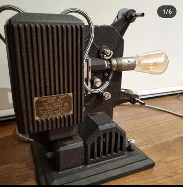 Vintage antieke film projector lamp met 2x led en dimmer