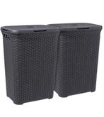 2 wasmanden curver, Huis en Inrichting, Badkamer | Badtextiel en Accessoires, Ophalen, Zo goed als nieuw, Zwart