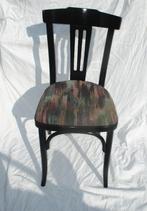 zwart houten stoel met gekleurde stoffen zitting, Huis en Inrichting, Stoelen, Ophalen, Hout, Zwart, Zo goed als nieuw