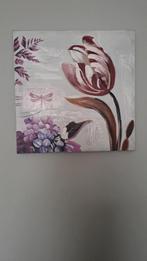 Canvas schilderij bloem, Huis en Inrichting, Gebruikt, 50 tot 75 cm, Ophalen of Verzenden, Schilderij