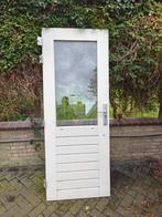 Houten deur met dubbelglas, Ophalen, Gebruikt, Minder dan 80 cm, Buitendeur