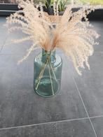Glazen vaas met pluimen, Ophalen of Verzenden