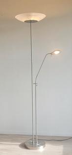 Moderne Staande Lamp met Leeslamp, Huis en Inrichting, Lampen | Vloerlampen, Ophalen, Zo goed als nieuw, Glas, Modern