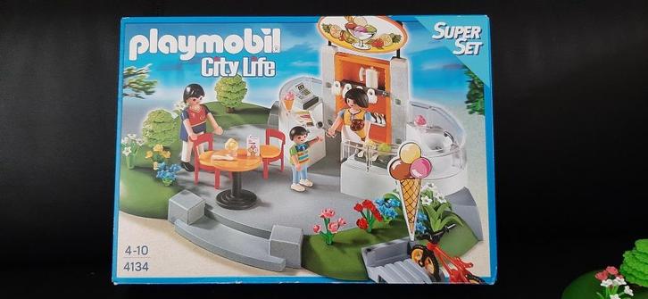 Playmobil City life ijssalon superset 4134 ZGAN, Kinderen en Baby's, Speelgoed | Playmobil, Zo goed als nieuw, Complete set, Ophalen of Verzenden