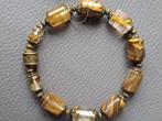 602 Edelsteen armband Watermeloen Toermalijn (kwarts) 14x10, Overige kleuren, Nieuw, Ophalen of Verzenden, Elastiek