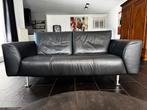 Rolf Benz 2 zits zwart leren bank, Ophalen, Gebruikt, 150 tot 200 cm, Tweepersoons