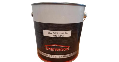 Branwood 2,5 liter RAL 9005:, Doe-het-zelf en Verbouw, Verf, Beits en Lak, Nieuw, Beits, Minder dan 5 liter, Zwart, Ophalen