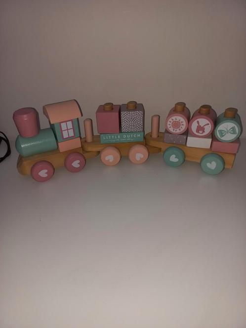 Little Dutch houten trein met blokjes, Kinderen en Baby's, Speelgoed | Houten speelgoed, Gebruikt, Overige typen, Ophalen of Verzenden