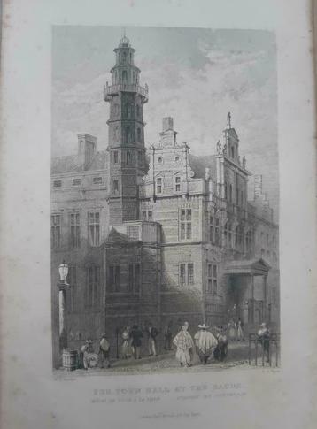 003 / Stadhuis Den Haag 's Gravenhage Staalgravure uit 1835 beschikbaar voor biedingen