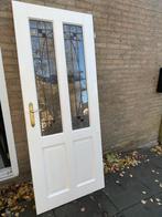 Opdekdeur rechtsdraaiend met glas in lood, Doe-het-zelf en Verbouw, Deuren en Horren, Ophalen, Minder dan 80 cm, Binnendeur, Minder dan 200 cm