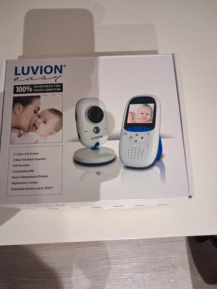 Luvion easy babyphone compleet in doos!, Kinderen en Baby's, Babyfoons, Gebruikt, 100 tot 250 meter, Camera, Terugspreekfunctie