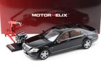 1:18 Motorhelix Mercedes S-Class S600L W221 Limousine Zwart, Auto, Nieuw, Ophalen of Verzenden, MotorHelix