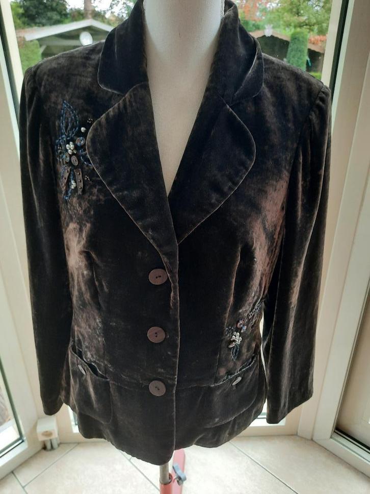 Prachtig jasje CAROLINE BISS - 40, Kleding | Dames, Jasjes, Kostuums en Pakken, Zo goed als nieuw, Jasje, Maat 38/40 (M), Bruin
