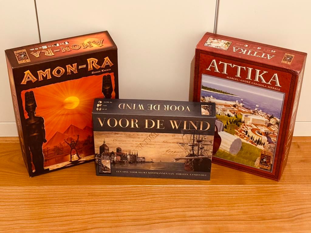 Bordspellen Amon-Ra, Attika en Voor de Wind, Vijf spelers of meer, Ophalen, Zo goed als nieuw, 999 Games