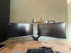 2 monitoren en monitor arm, HD, 3 tot 5 ms, VA, Zo goed als nieuw