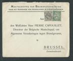 Brief Brandverzekering ’s-Hertogenbosch – Brussel 1919, Postzegels en Munten, Brieven en Enveloppen | Nederland, Ophalen of Verzenden