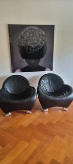 leolux Papageno zwart leer 2x design Fauteuils, Huis en Inrichting, Ophalen of Verzenden, Zo goed als nieuw, Modern, Leer
