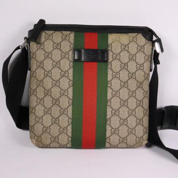 Gucci Web GG Supreme Flat Messenger Bag - Beschadigd beschikbaar voor biedingen