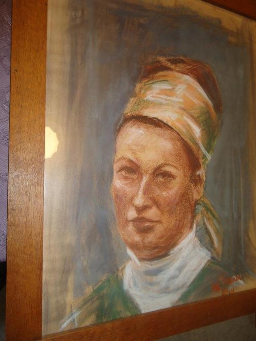 Dolf van Polanen 1915 Indonesie Vintage grote Pasteltekening, Antiek en Kunst, Kunst | Tekeningen en Foto's, Verzenden