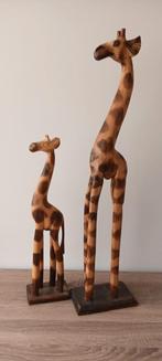 Houten Giraffe Beelden Set, Ophalen, Gebruikt