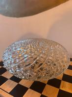 Vintage plafonnière glas plafondlamp gedraaid bubbelglas, Ophalen of Verzenden, Zo goed als nieuw, Glas