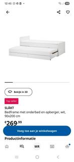SLÄK ikea bed 90200 met onderbed en opberglades + matras, Huis en Inrichting, 90 cm, Eenpersoons, Ophalen of Verzenden, Zo goed als nieuw