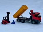 Bruder vrachtwagen en heftruck, Kinderen en Baby's, Speelgoed | Speelgoedvoertuigen, Ophalen of Verzenden, Zo goed als nieuw