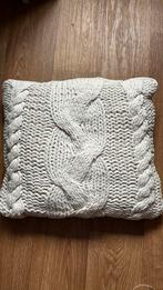 Riviera Maison gebreid kussen, Huis en Inrichting, Woonaccessoires | Kussens, Ophalen of Verzenden, Gebruikt, Beige, Vierkant