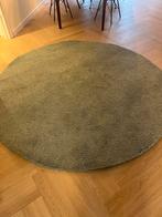 Rond groen tapijt hoogpolig 195 cm, Ophalen, 150 tot 200 cm, Rond, Zo goed als nieuw