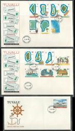 TUVALU 1976 Frankeerserie van 15 op drie FDC's., Verzenden, Gestempeld