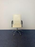 70 x Vergaderstoel Ahrend 350, gebroken wit leer, chroom, Huis en Inrichting, Stoelen, Ophalen, Gebruikt, Wit, Leer