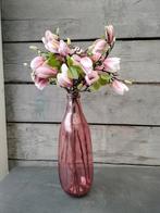 Glazen roze vaas evt met bloemen, Huis en Inrichting, Woonaccessoires | Vazen, Overige kleuren, Ophalen of Verzenden, Minder dan 50 cm