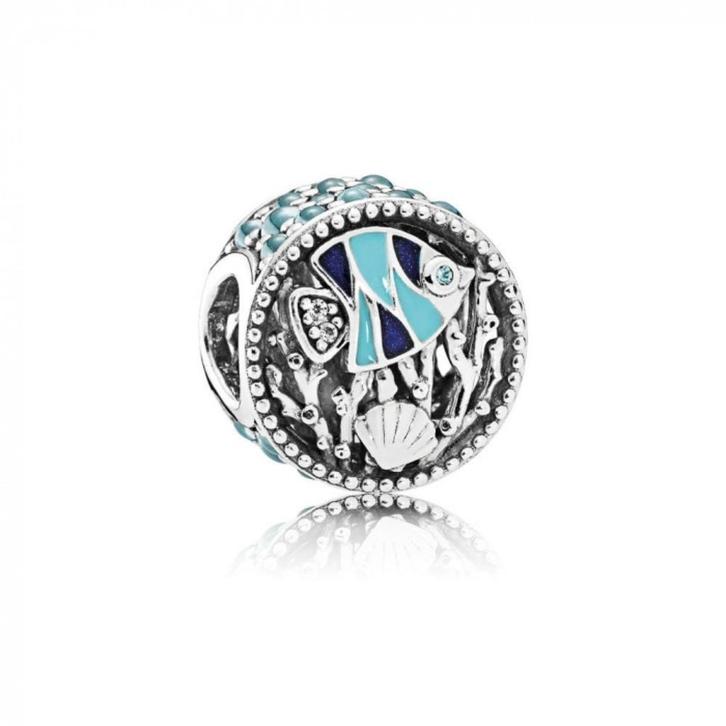 Pandora opengewerkte bedel Oceaanleven, Sieraden, Tassen en Uiterlijk, Bedels, Nieuw, Pandora, Zilver, 1 bedel, Ophalen of Verzenden